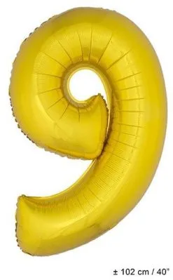 Ballon Nummer 9 Goud