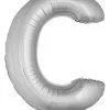 Letterballon C Zilver