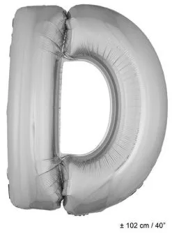 Letterballon D Zilver
