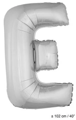 Letterballon E Zilver