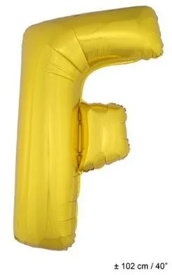 Letterballon F Goud