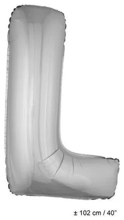 Letterballon L Zilver