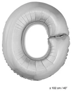 Letterballon O Zilver
