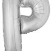 Letterballon P Zilver