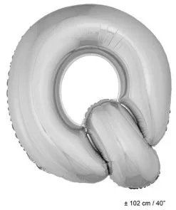 Letterballon Q Zilver