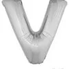 Letterballon V Zilver
