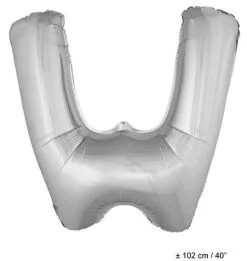 Letterballon W Zilver