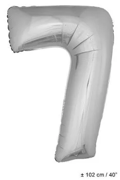 Ballon Nummer 7 Zilver