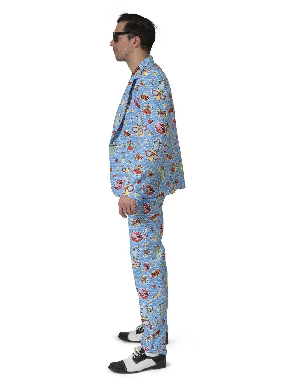 Zomers Komische Strip Man Kostuum 2 Zomers Komische Strip Man Kostuum - Afbeelding 2