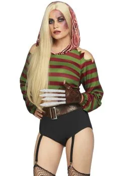 Griezelig Opwindende Nachtmerrie Freddy Krueger Vrouw Kostuum