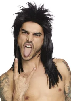 Verstelbare Rocker Pruik Met Matje Zwart -Kostuum Markt leg 2019 a2862 001 4 9