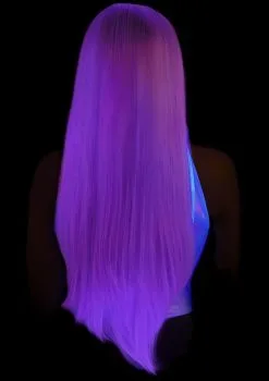 Verstelbare Pruik Glow Under Blacklight Paars -Kostuum Markt leg 2019 a2864 076 4 12