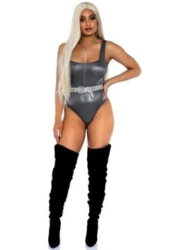 Zilveren Spandex String Bodysuit Vrouw -Kostuum Markt leg 2020 89265 027 4 19