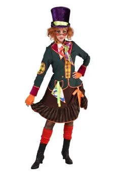 Te Gek Druk Gekke Hoedenmaker Mad Hatter Vrouw Kostuum