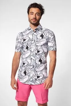 Whats Up Doc Bugs Bunny Blouse Zwart Wit Man -Kostuum Markt osss 1006 4 14