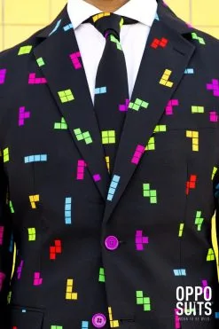 Kleurig Tetris Blokken Computerspel Man Kostuum 15 Kleurig Tetris Blokken Computerspel Man Kostuum -Kostuum Markt osui 0081 2 12