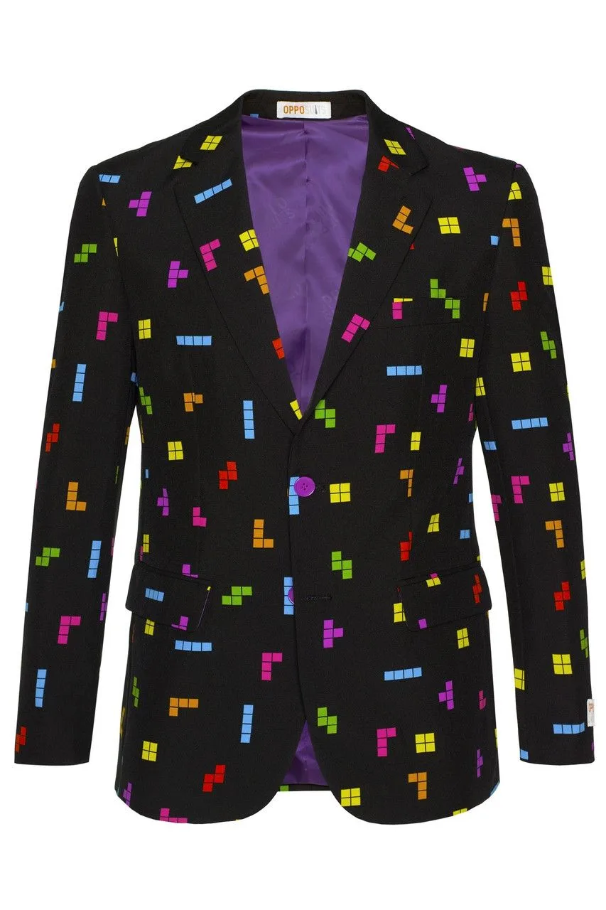 Kleurig Tetris Blokken Computerspel Man Kostuum 9 Kleurig Tetris Blokken Computerspel Man Kostuum - Afbeelding 9