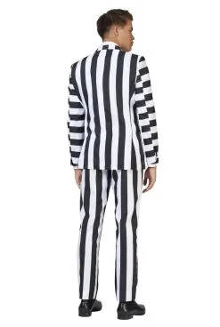 Zwart Wit Gestreepte Beetlejuice Art Opposuit Man Kostuum -Kostuum Markt osui 0112 15 13