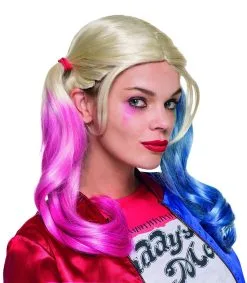 Roze Blauwe Pruik Harley Quinn