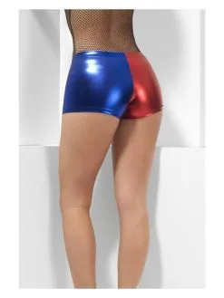 Korte Rood Blauwe Harley Quinn Shorts Vrouw -Kostuum Markt smf 2021 48348 3 12