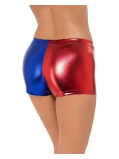 Korte Rood Blauwe Harley Quinn Shorts Vrouw -Kostuum Markt smf 2021 48348 4 12