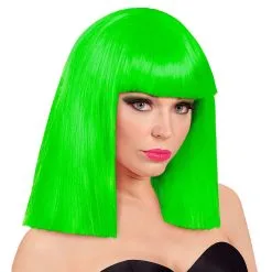Pruik Showgirl Steil Haar Neon Groen
