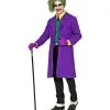 Niet Zo Serieuze Joker Jas Paars Man Kostuum
