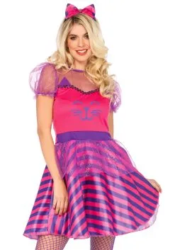 Roze Miss Cheshire Cat Vrouw Kostuum